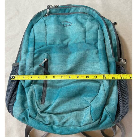 L.L.Bean Comfort Carry Laptop Backpack Green Ombré Stripe 18”x15”x6.5” - Picture 15 of 16